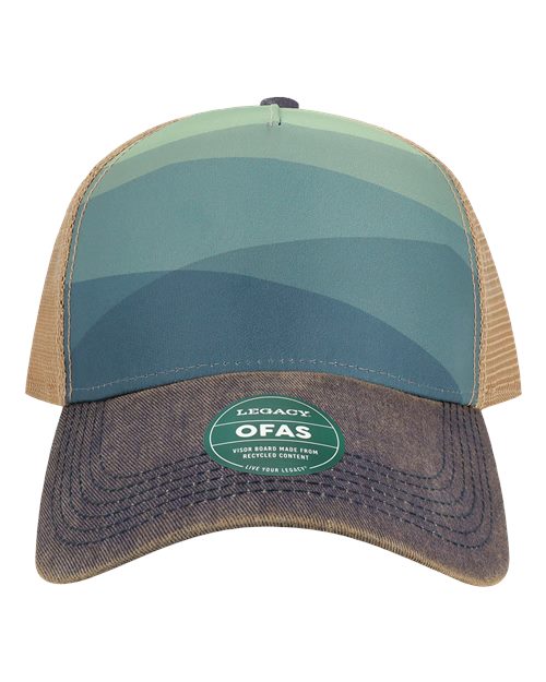 LEGACY OFAFP Old Favorite Five-Panel Trucker Cap - Rolling Mountains - front