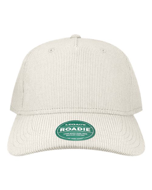 LEGACY ROADIE Five-Panel Adjustable Cap - Ivory Corduroy - front