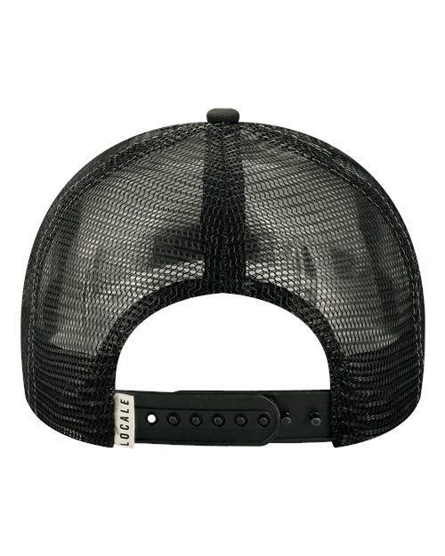 LOCALE 5PTKR Printed Five-Panel Trucker Cap - Chairlift/ Black - back