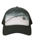LOCALE 5PTKR Printed Five-Panel Trucker Cap - Chairlift/ Black - front