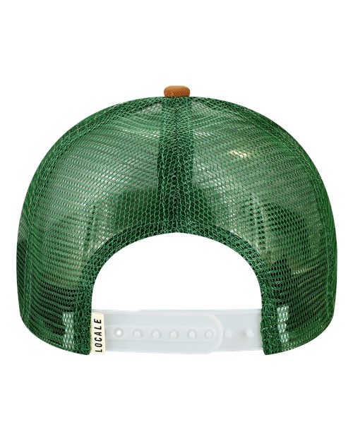 LOCALE 5PTKR Printed Five-Panel Trucker Cap - Explorer/ Brown - back