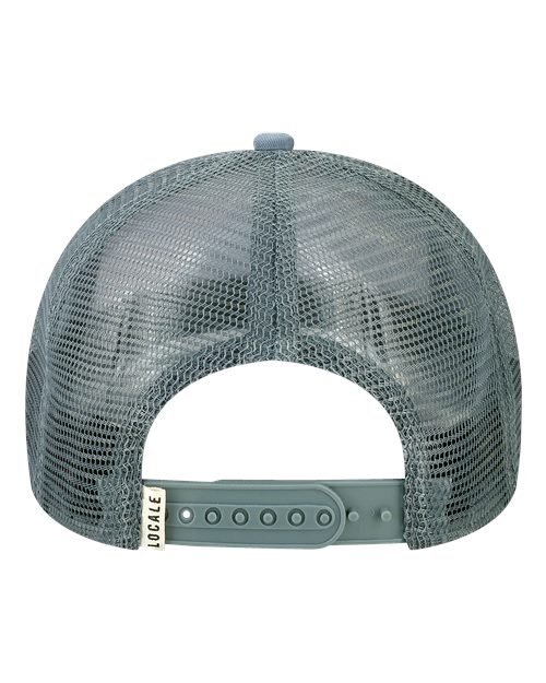 LOCALE 5PTKR Printed Five-Panel Trucker Cap - Front Range/ Slate Blue Sarah D - back