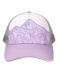 LOCALE 5PTKR Printed Five-Panel Trucker Cap - Purple Ranges/ Lavendar Sophia G - front