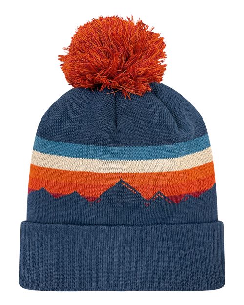 LOCALE GRNDSR Grand Recycled Beanie - Alpenglow/ Navy - front
