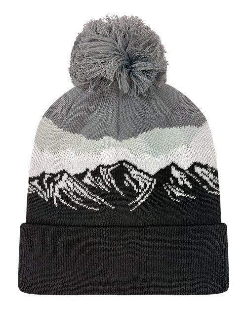 LOCALE GRNDSR Grand Recycled Beanie - Misty Peaks/ Black - front