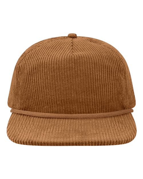 LOCALE WILSON Five-Panel Rope Cap - Camel Corduroy - front