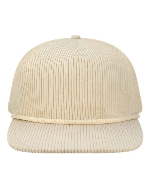 LOCALE WILSON Five-Panel Rope Cap - Ivory Corduroy - front