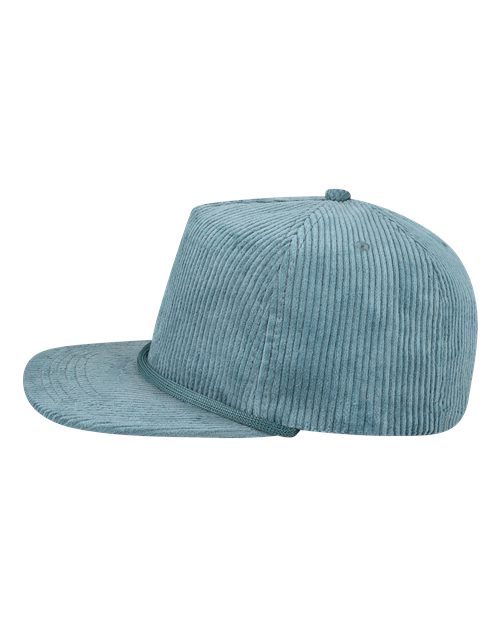 LOCALE WILSON Five-Panel Rope Cap - Lake Blue Corduroy - side
