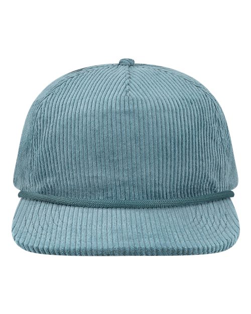LOCALE WILSON Five-Panel Rope Cap - Lake Blue Corduroy - front