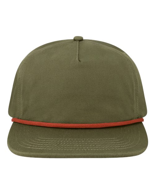 LOCALE WILSON Five-Panel Rope Cap - Olive Green - front
