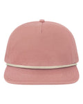 LOCALE WILSON Five-Panel Rope Cap - Rose/ Cream - front