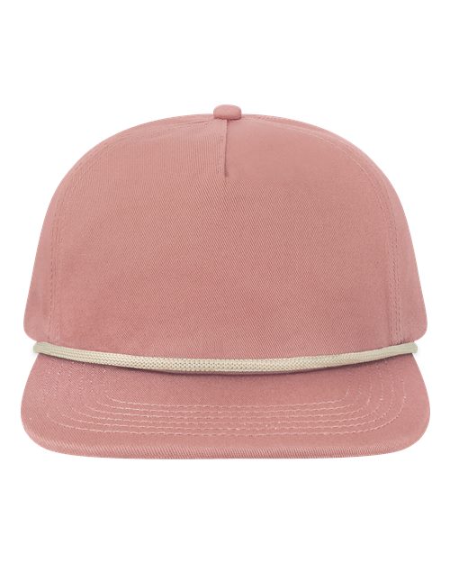 LOCALE WILSON Five-Panel Rope Cap - Rose/ Cream - front