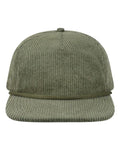 LOCALE WILSON Five-Panel Rope Cap - Sage Corduroy - front