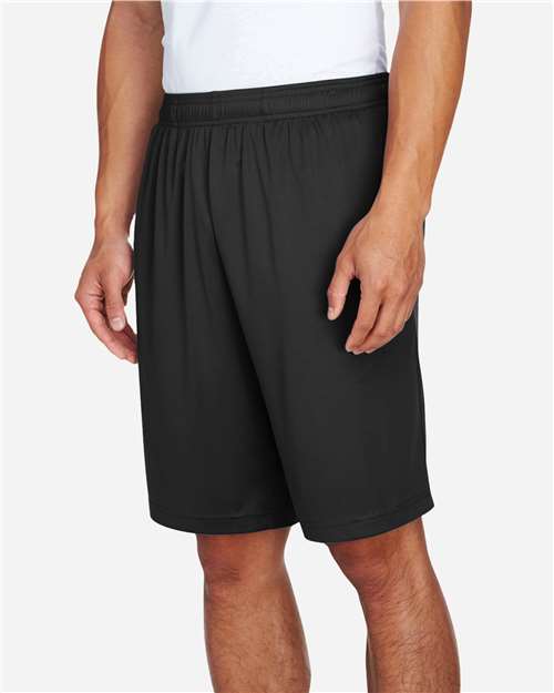 Team 365 TT11SH Men's Zone Performance Shorts - Black - model side