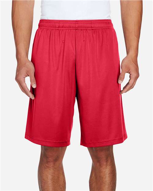 Team 365 TT11SH Men's Zone Performance Shorts - Sport Red - model front