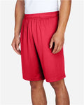 Team 365 TT11SH Men's Zone Performance Shorts - Sport Red - model side