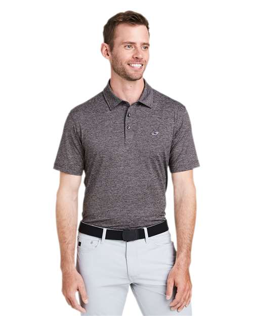 vineyard vines G011146 Men's Destin Stripe Sankaty Polo - Evening Sky - model front