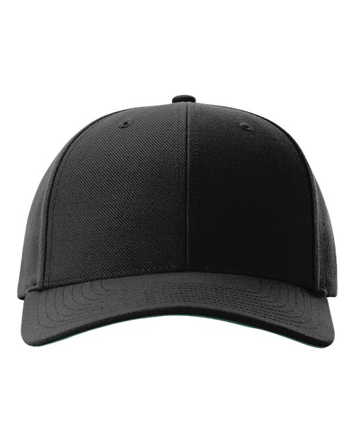 Richardson 512 Surge Snapback Cap - Black - front