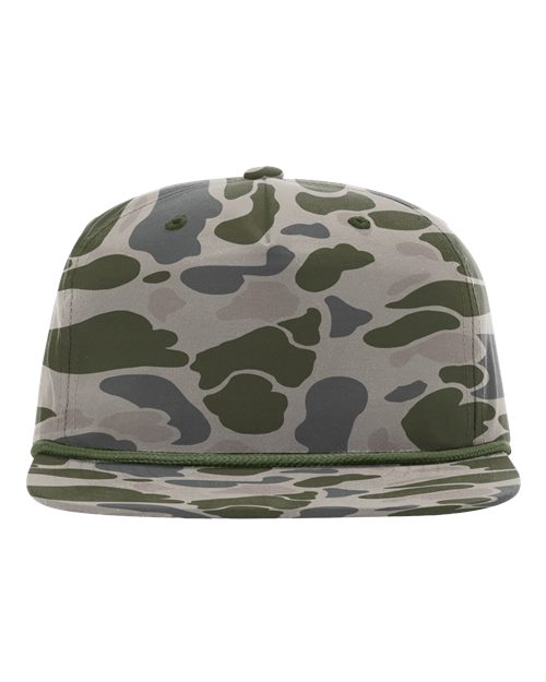 Richardson 256P Printed Umpqua Gramps Cap - Marsh Duck Camo/ Olive Green - front