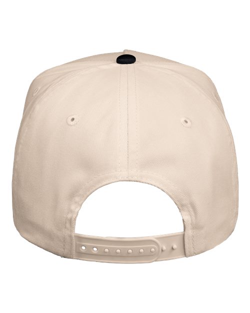 Valucap 8869 Five-Panel Twill Cap - Natural/ Black - back