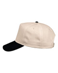 Valucap 8869 Five-Panel Twill Cap - Natural/ Black - side