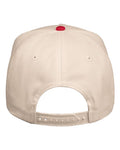 Valucap 8869 Five-Panel Twill Cap - Natural/ Red - back