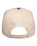 Valucap 8869 Five-Panel Twill Cap - Natural/ Royal - back