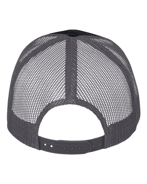 Valucap VC400 Mesh-Back Twill Trucker Cap - Black/ Charcoal - back
