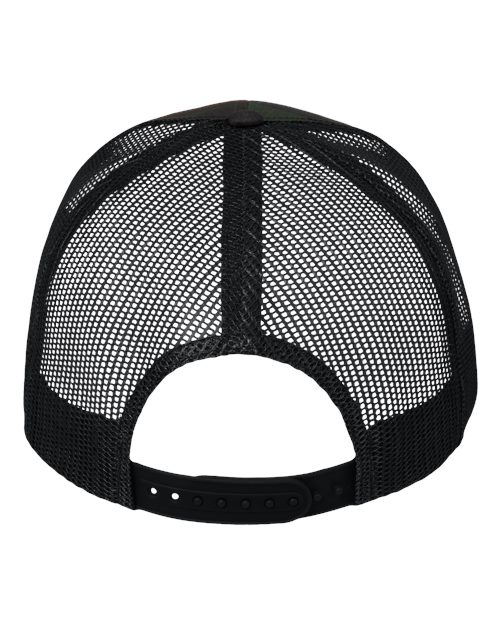Valucap VC400 Mesh-Back Twill Trucker Cap - Camo/ Black - back