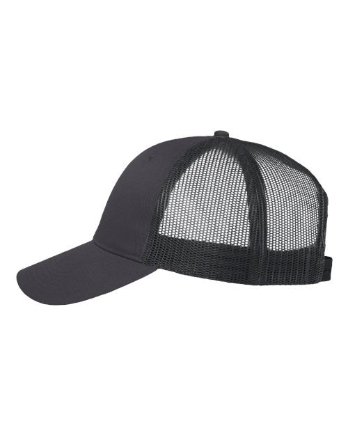 Valucap VC400 Mesh-Back Twill Trucker Cap - Charcoal/ Black - side