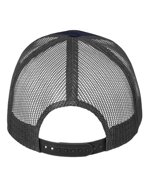 Valucap VC400 Mesh-Back Twill Trucker Cap - Navy/ Charcoal - back