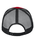 Valucap VC400 Mesh-Back Twill Trucker Cap - Red/ Black - back