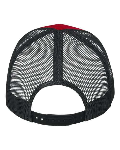 Valucap VC400 Mesh-Back Twill Trucker Cap - Red/ Black - back