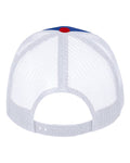 Valucap VC400 Mesh-Back Twill Trucker Cap - Royal/ White/ Red - back