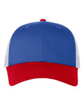 Valucap VC400 Mesh-Back Twill Trucker Cap - Royal/ White/ Red - front