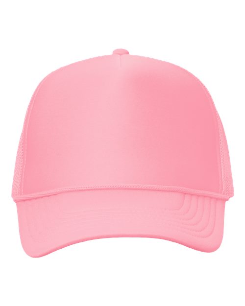 Valucap VC700 Foam Mesh-Back Trucker Cap - Pink - front