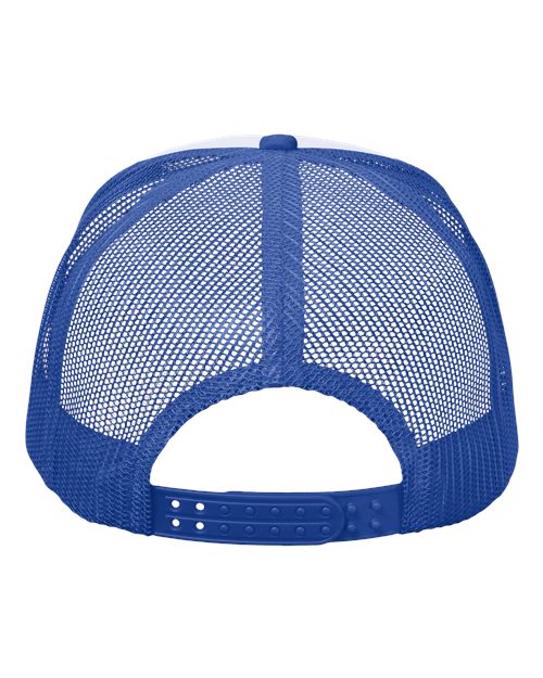 Valucap VC700 Foam Mesh-Back Trucker Cap - White/ Royal/ Red - back
