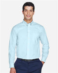 Devon & Jones D620 Men's Crown Collection Broadcloth Woven Dress Shirt - Crystal Blue - model front
