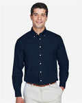 Devon & Jones D620 Men's Crown Collection Broadcloth Woven Dress Shirt - Navy - model front