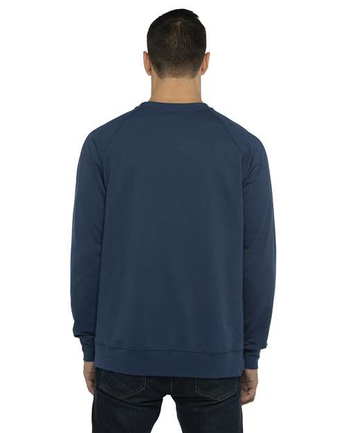 Next Level 9000 Unisex Laguna Raglan Crewneck Sweatshirt - Cool Blue - model back