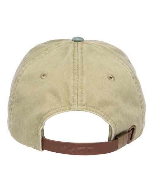 Adams Headwear LP101 Optimum Pigment-Dyed Dad Hat - Khaki/ Forest - back