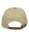 Adams Headwear LP101 Optimum Pigment-Dyed Dad Hat - Khaki/ Spruce Green - back