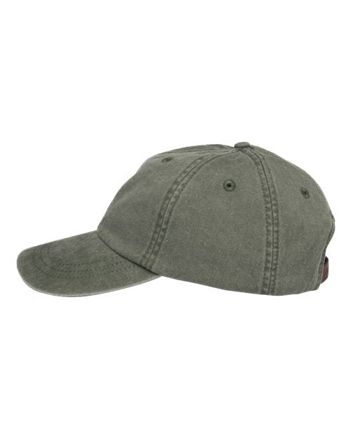 Adams Headwear LP101 Optimum Pigment-Dyed Dad Hat - Spruce Green - side