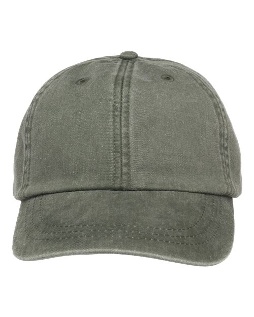 Adams Headwear LP101 Optimum Pigment-Dyed Dad Hat - Spruce Green - front