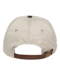 Adams Headwear LP101 Optimum Pigment-Dyed Dad Hat - Stone/ Black - back