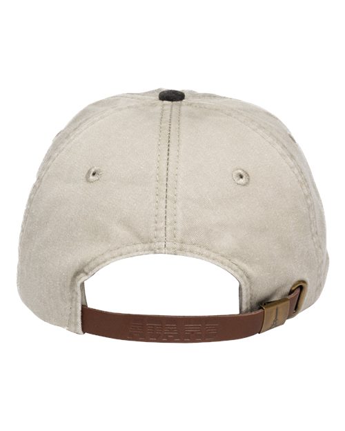 Adams Headwear LP101 Optimum Pigment-Dyed Dad Hat - Stone/ Black - back