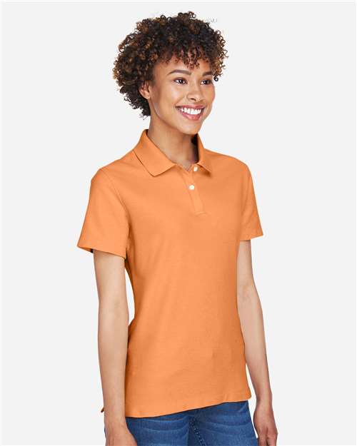 Devon & Jones DG150W Women's DRYTEC20 Performance Polo - Cantaloupe - model side
