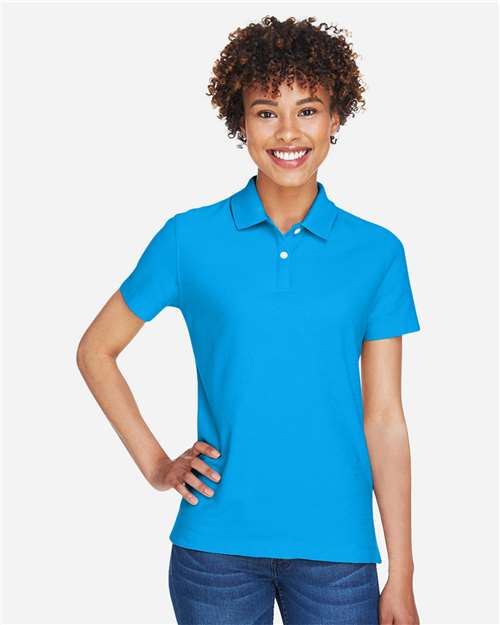 Devon & Jones DG150W Women's DRYTEC20 Performance Polo - Ocean Blue - model front