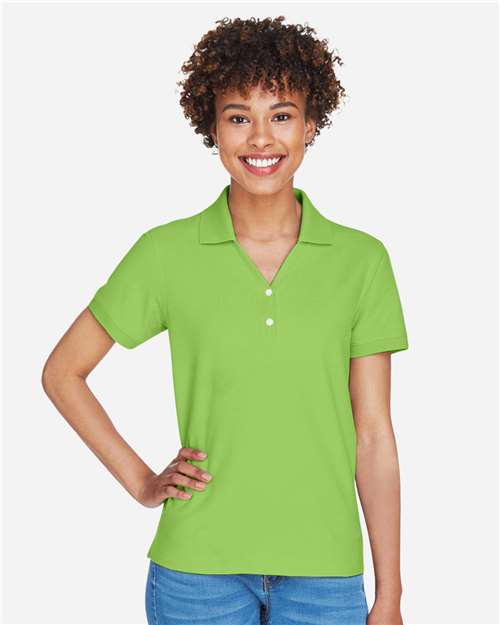 Devon & Jones D100W Women's Pima Piqué Polo - Lime - model front