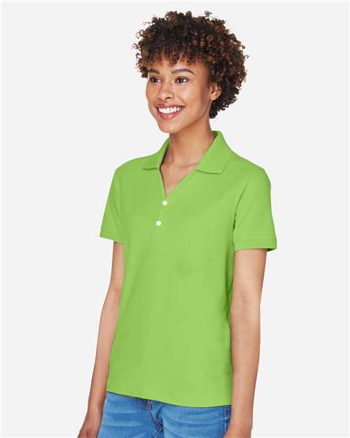 Devon & Jones D100W Women's Pima Piqué Polo - Lime - model side
